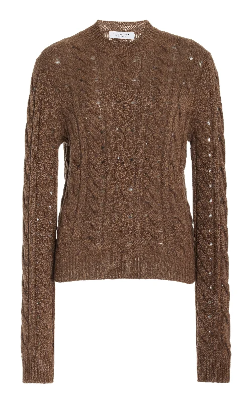 Plus Size Women's Oversized Chunky Knit SweatersAnthea Knit Sweater in Chocolate Multi Cashmere