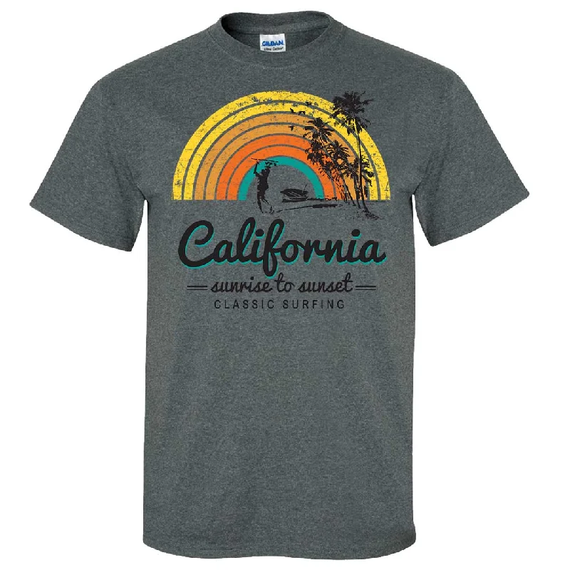 Organic Cotton Women T Shirt for Eco - Conscious WearersCalifornia Classic Sunrise Surfing Asst Colors T-shirt/tee