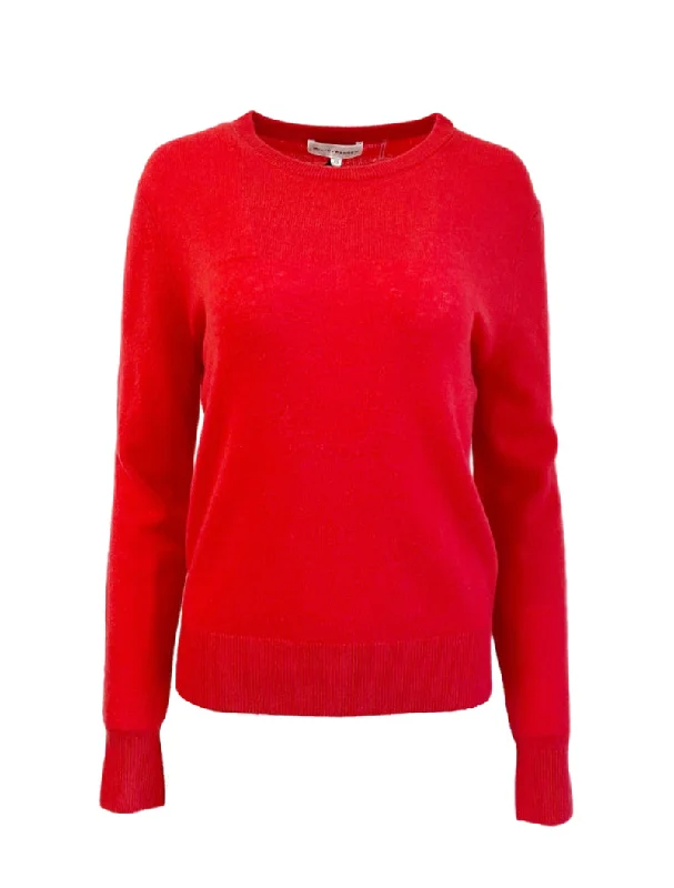 A - Line Women's Merino Wool Sweater Dresses in Classic StylesCASHMERE CORE CREWNECK in Bright Scarlet Red