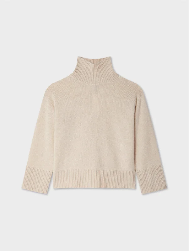 Cashmere Easy Standneck Natural Heather