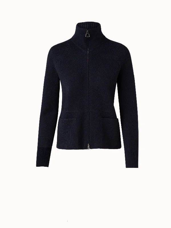 machine washable women cardigan for easy caremachine washable women cardigan for easy careCashmere Piqué Knit Zip Cardigan
