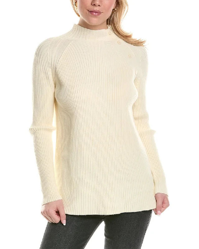 Longline Women's Mohair Sweater Dresses in a Loose FitColette Rose Mock Neck Sweater