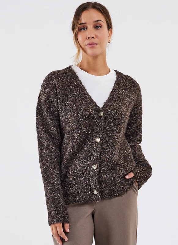 ribbed women cardigan with a classic textureribbed women cardigan with a classic textureFig Kanti Cardigan