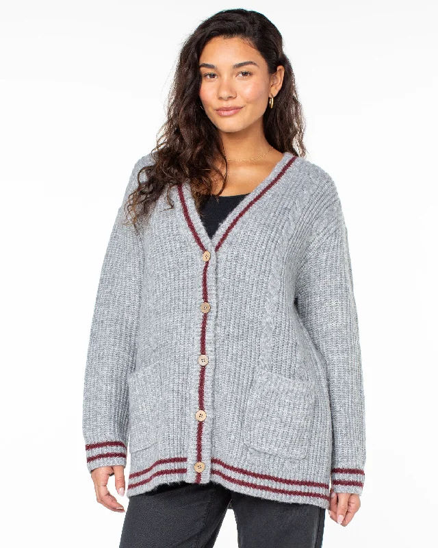 maternity women cardigan for expecting momsmaternity women cardigan for expecting momsGame Day Long Button Up Cardigan - Heritage Heather