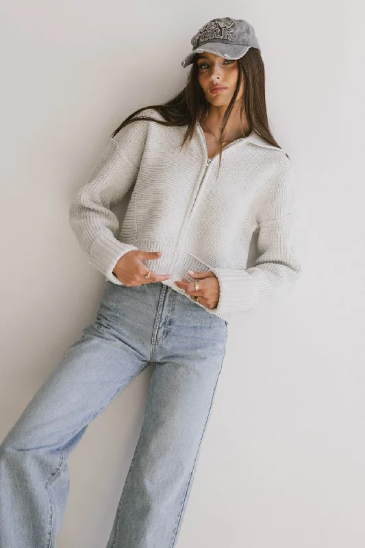 v neck women cardigan to elongate the necklinev neck women cardigan to elongate the necklineHallie Zip Up Cardigan in Grey
