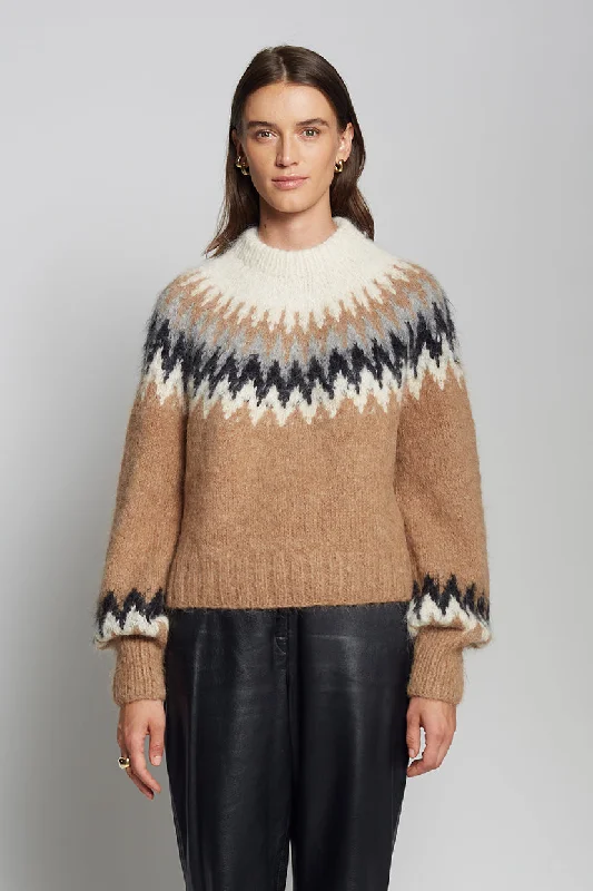 Cropped Women's Angora Blend Sweaters for a Trendy LookHarper Fair Isle Turtleneck Sweater