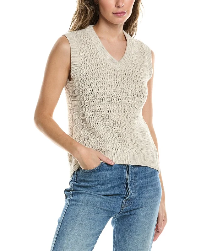 Short Sleeve Women's Cotton Blend Sweaters in Pastel ColorsHUDSON Jeans Twisted Back Sweater