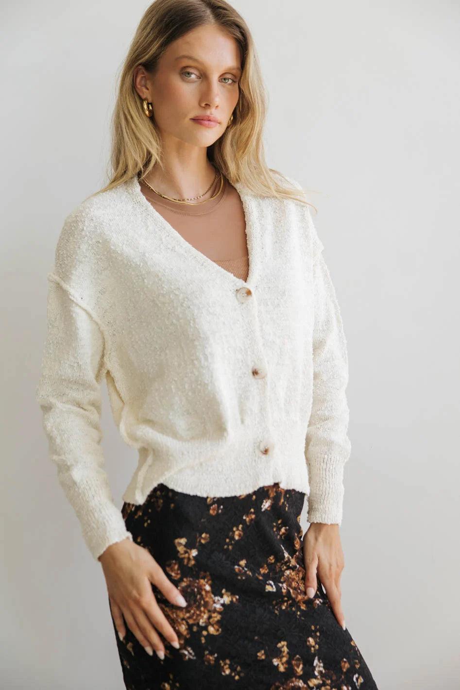 v neck women cardigan to elongate the necklinev neck women cardigan to elongate the necklineIanthe Knit Cardigan