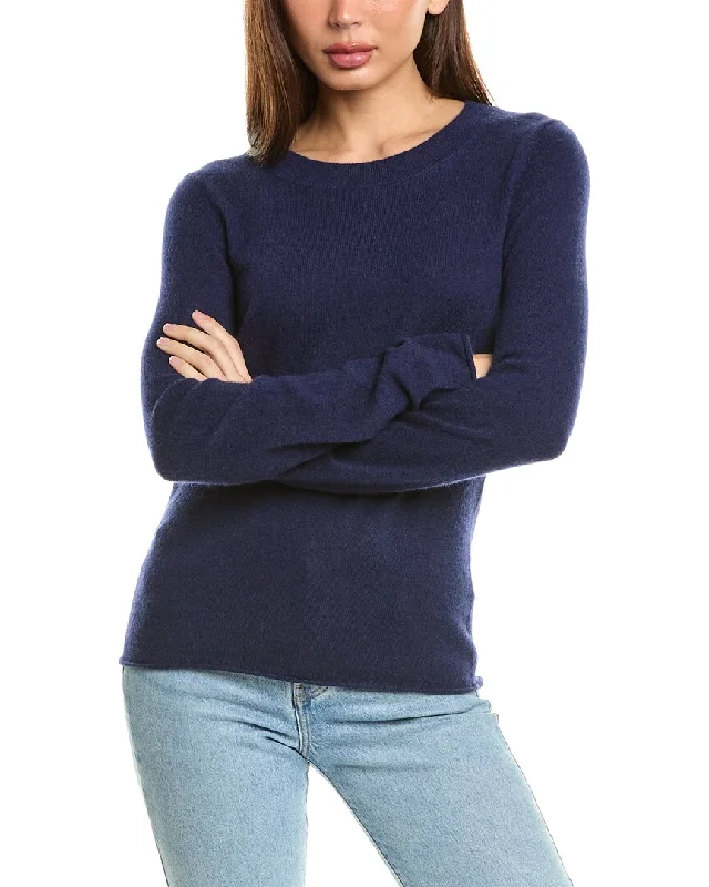 Plus Size Women's Belted Cable Knit SweatersInCashmere Crewneck Cashmere Sweater