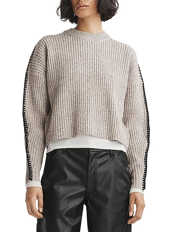 Open - Front Women's Cardigan - Style Mohair SweatersIngrid Womens Heathered Ribbed Pullover Sweater