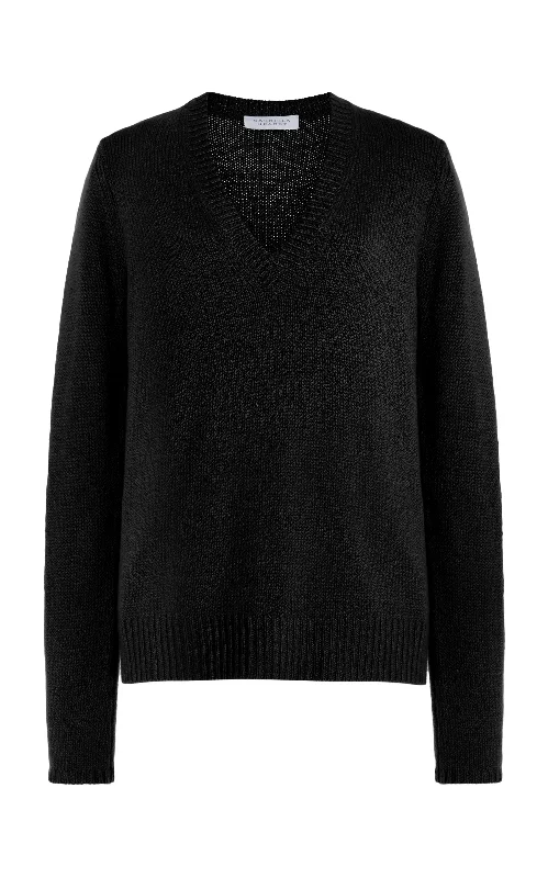 Button - Down Women's Shetland Wool Sweaters in Traditional PatternsIsiah Knit Sweater in Black Cashmere