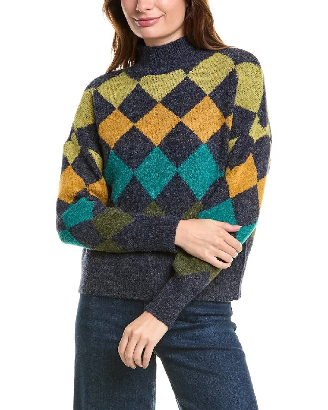 Sleeveless Women's Silk - Trimmed Sweaters for SummerJoseph A. Turtleneck Sweater