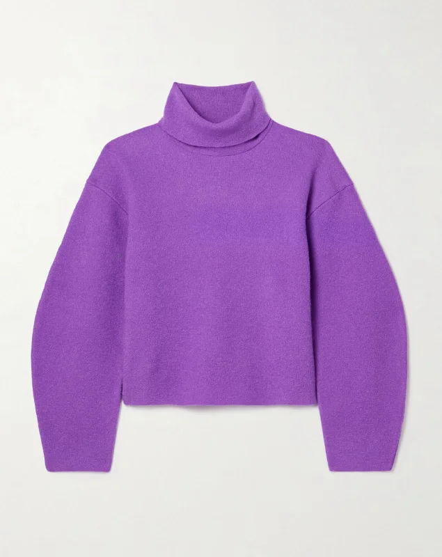 A - Line Women's Merino Wool Sweater Dresses in Classic StylesLeona Turtleneck Heather Orchid