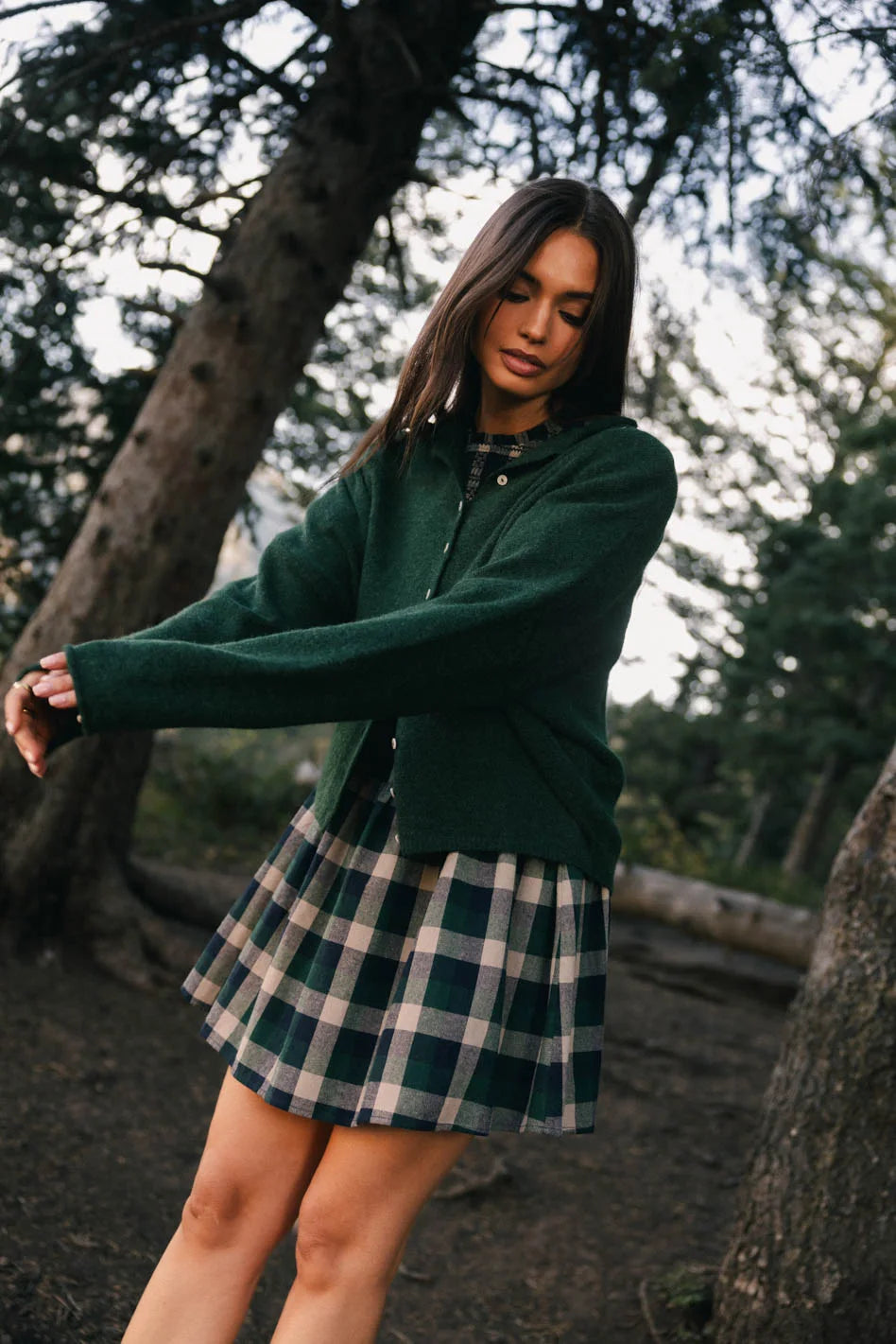 ribbed women cardigan with a classic textureribbed women cardigan with a classic textureMaci Cardigan in Green