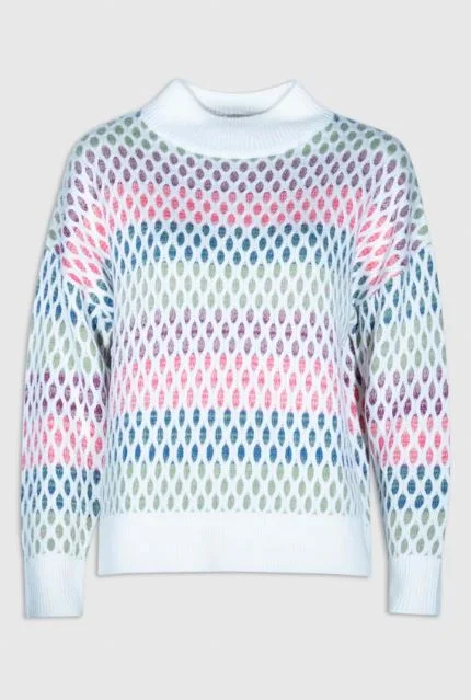 Plus Size Women's Sequined Sweaters for Special OccasionsMd'M Geometric Textured Sweater