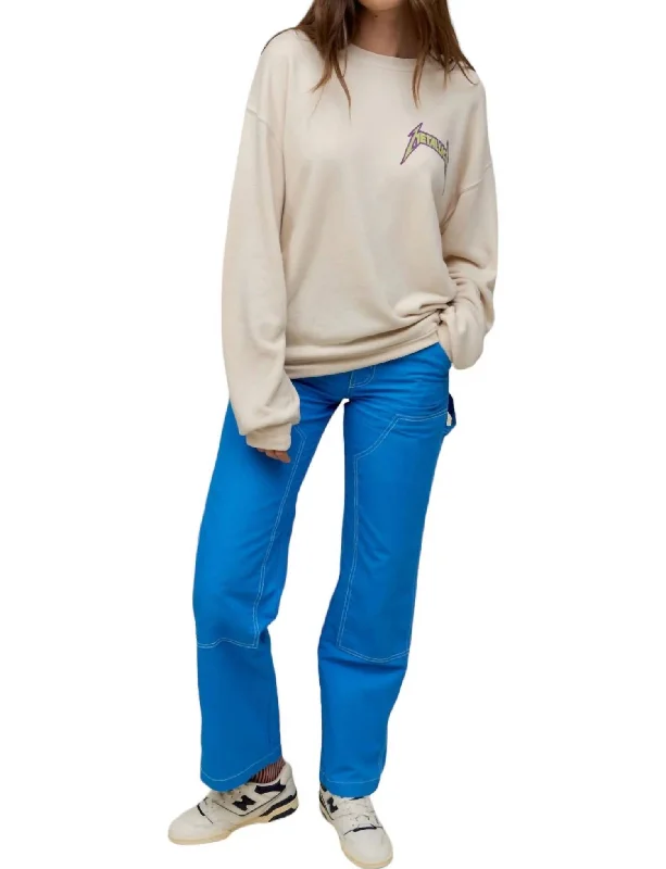 Tie - Front Women's Lambswool Sweaters in Pastel HuesMetallica Ride The Lightening Sweater In Dirty White