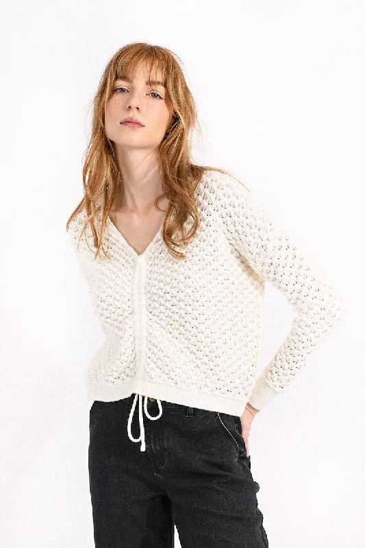 Mock Neck Women's Angora Blend Sweater Dresses in Solid ColorsMolly Bracken White PopCorn Knitted Jumper