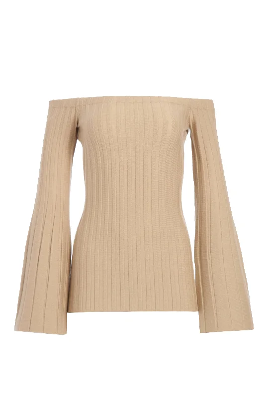 Mock Neck Women's Alpaca Wool Sweaters in Earth TonesNelson Knit Sweater in Hay Merino Wool Cashmere