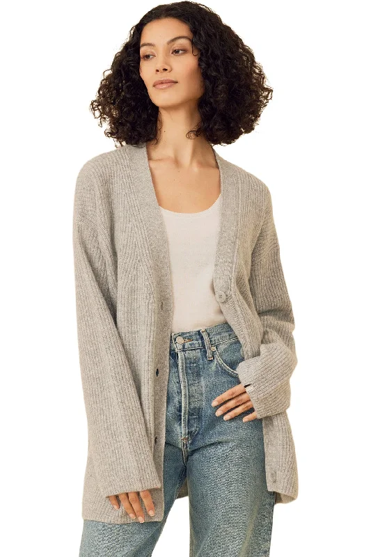 cropped women cardigan to pair with high - waisted jeanscropped women cardigan to pair with high - waisted jeansOne Grey Day Pacific Cashmere Cardigan in Heather Grey