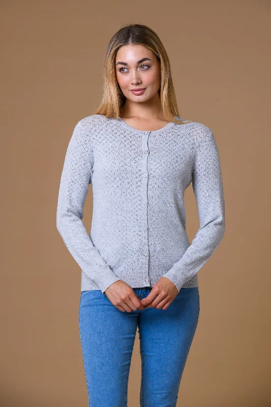 cable knit women cardigan with intricate patternscable knit women cardigan with intricate patternsPointelle Diamante Button Cardigan