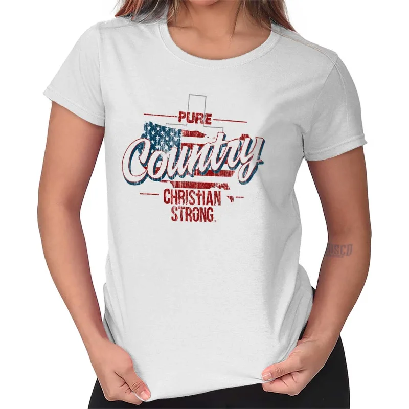 Crew Neck Women T Shirt with a Timeless DesignPure Country Ladies T Shirt