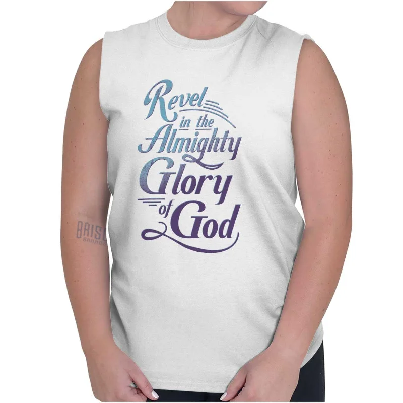 Embroidered Women T Shirt with Intricate DetailsRevel in the Almighty Sleeveless T-Shirt