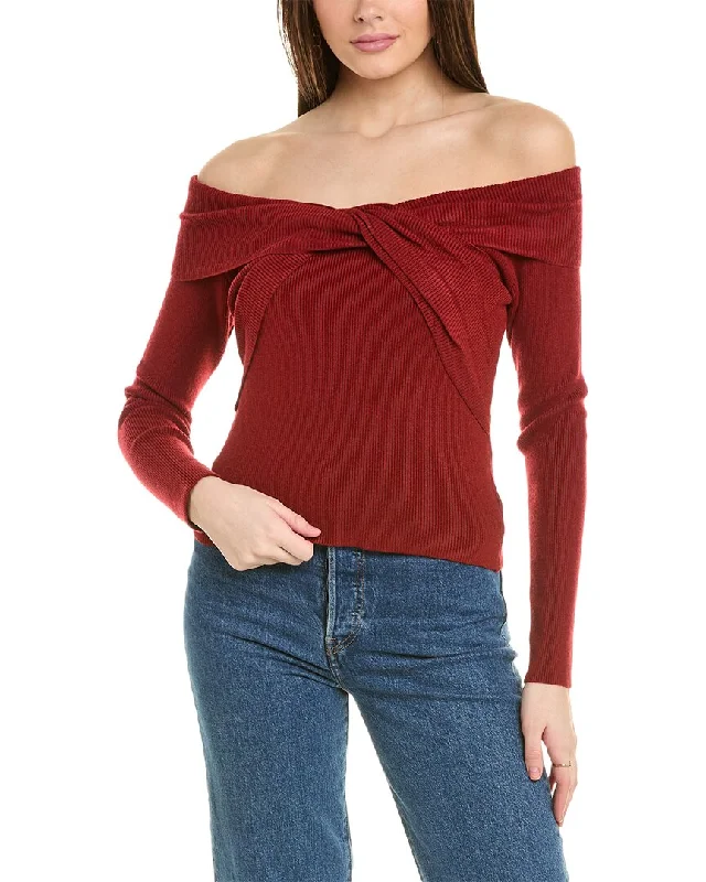 Plus Size Women's Long Sleeve Cable Knit Sweater DressesREVERIEE Off-The-Shoulder Sweater