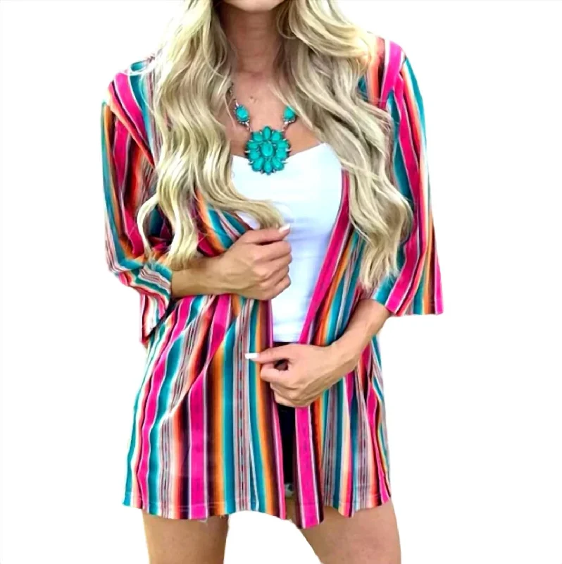 A - Line Women's Merino Wool Sweater Dresses in Classic StylesSerape Vibe Cardigan In Multi