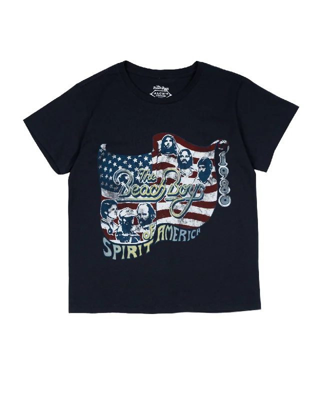 Floral Print Women T Shirt for a Feminine TouchWomen's The Beach Boys X Jack's  "Spirit of America" Cropped S/S Tee