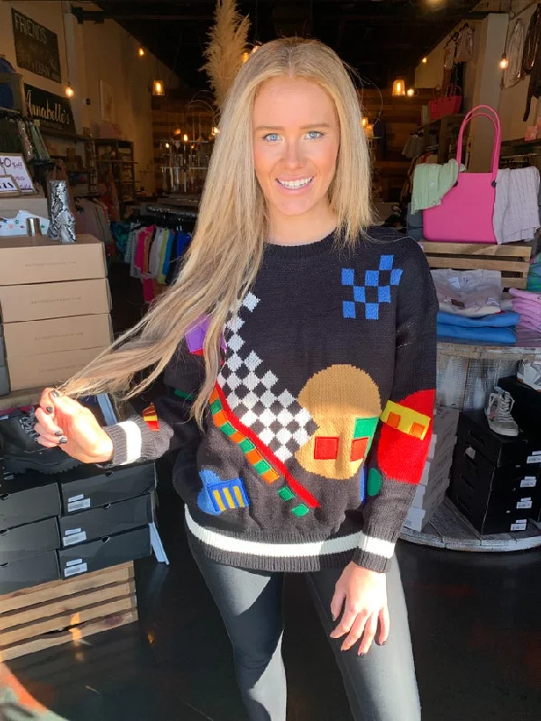 Plus Size Women's Embroidered Sweaters in Ethnic StylesTeacher Sweater- Final Sale