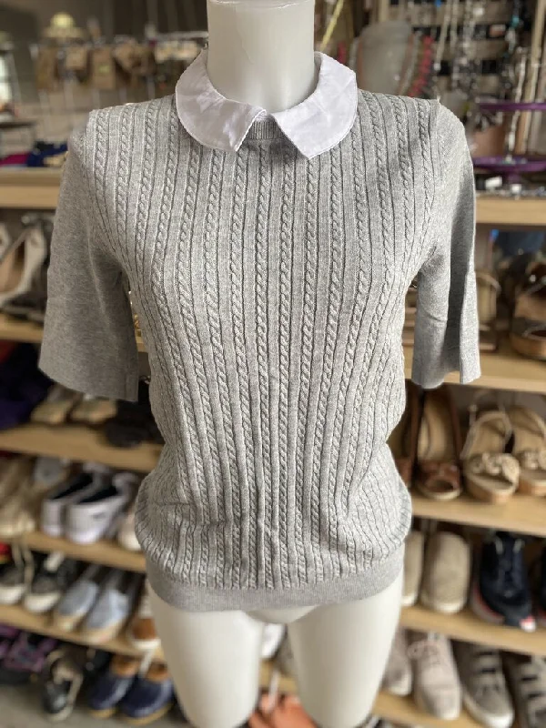 Tie - Front Women's Lambswool Sweaters in Pastel HuesTommy Hilfiger collared light knit sweater M