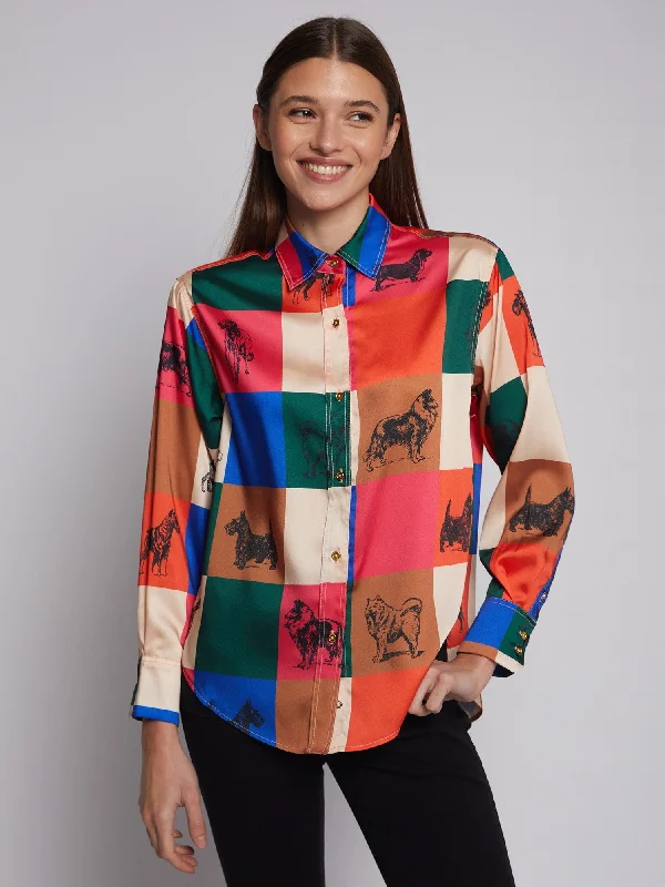 Vilagallo Donia Dog Print Shirt