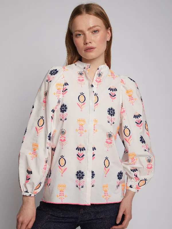 Vilagallo Edina Neon Embroidery Print Shirt