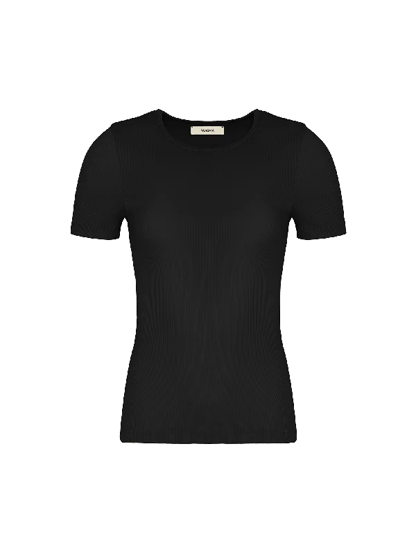 Sheer Women T Shirt for a Stylish and Alluring LookWomen's 365 Lightweight Rib T-Shirt—black