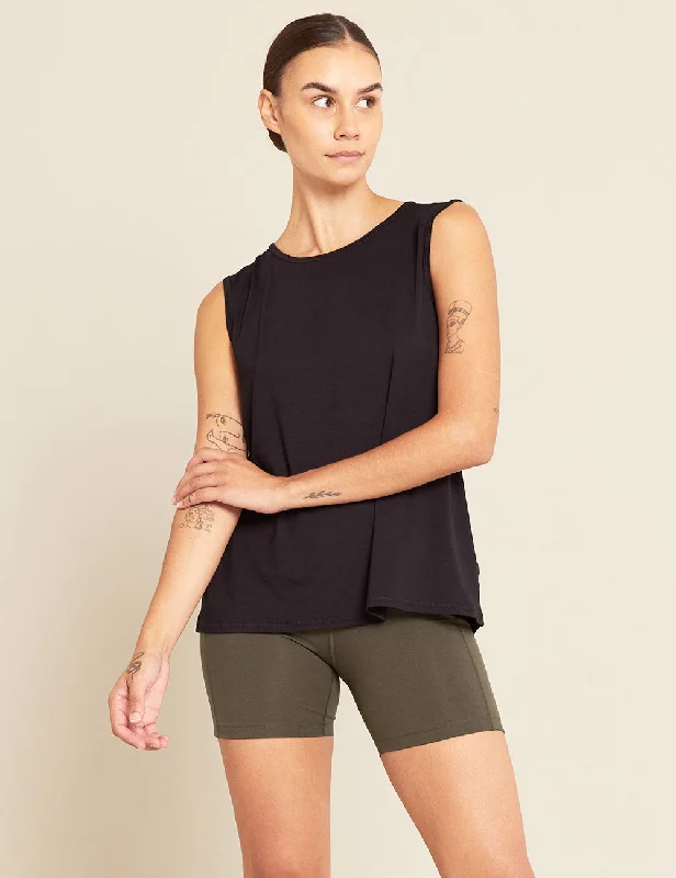 Distressed Women T Shirt with a Laid - Back AestheticWomen's Active Muscle Tank Top - Black