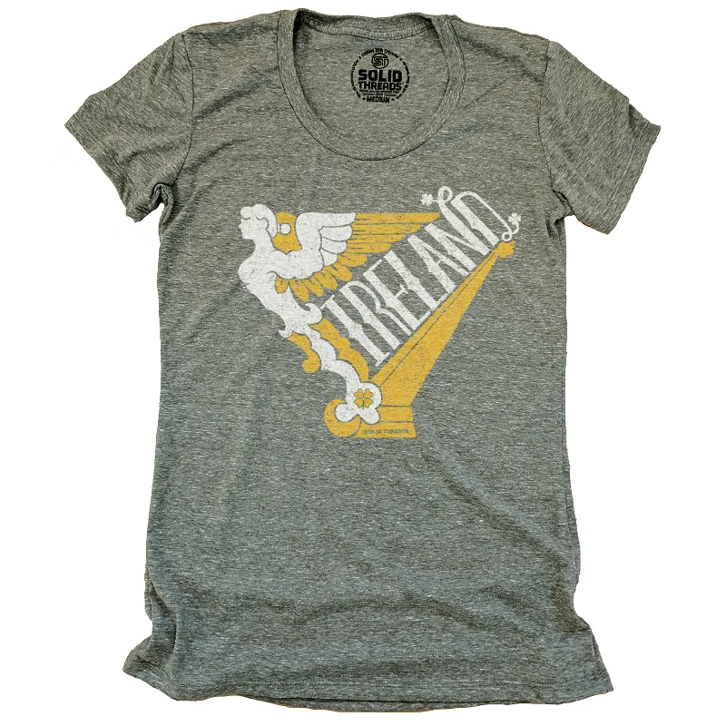 Crop Top Women T Shirt to Pair with High - Waisted BottomsWomen's Ireland Harp T-Shirt