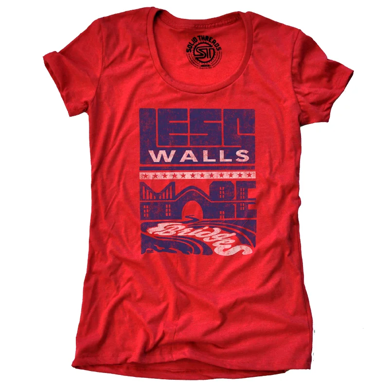 Sequined Women T Shirt for a Sparkly Night OutWomen's Less Walls More Bridges | Supports Immigration Reform T-Shirt