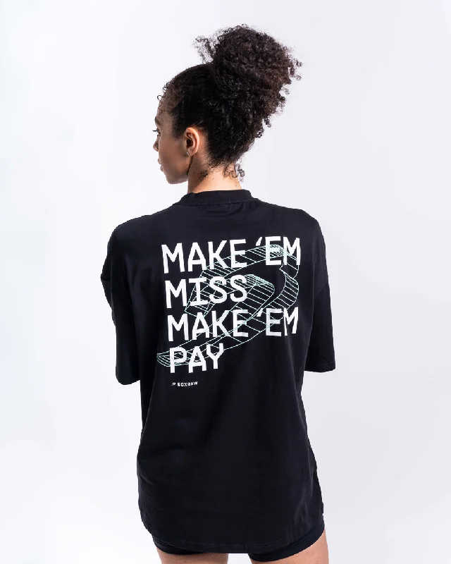 Long Sleeve Women T Shirt for Cooler WeatherMake 'Em Miss Oversized T-Shirt - Black