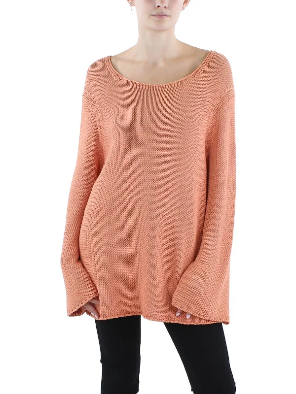 Wrap - Style Women's Lambswool Sweater Dresses in Elegant ShadesWomens Silk Blend Loose Knit Pullover Sweater