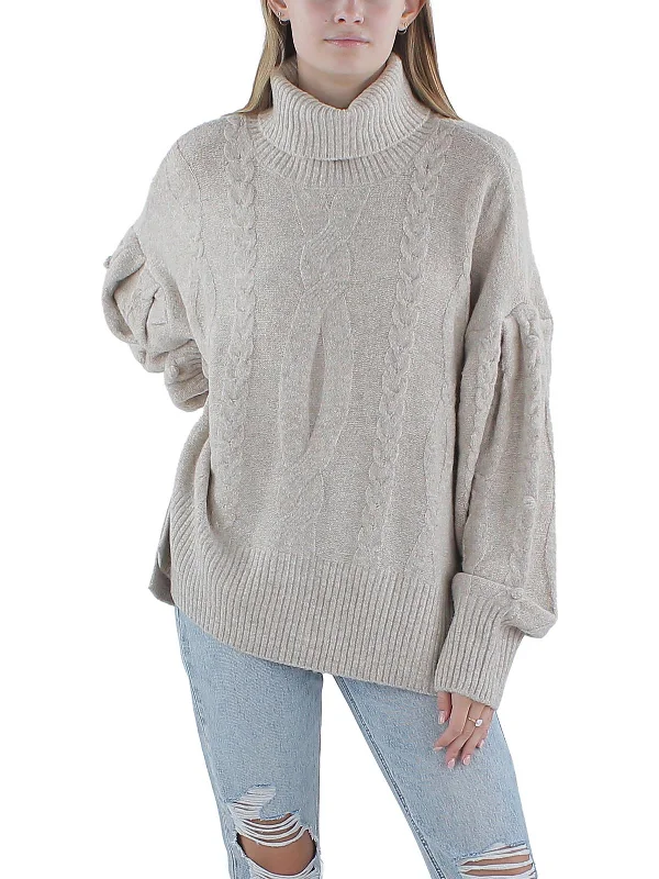 Plus Size Women's Embroidered Sweaters in Ethnic StylesWomens Wool Pullover Turtleneck Sweater