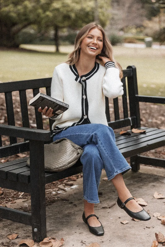 plus size women cardigan for comfortable layeringplus size women cardigan for comfortable layeringYorkshire Contrast Hem Cardigan - Cream