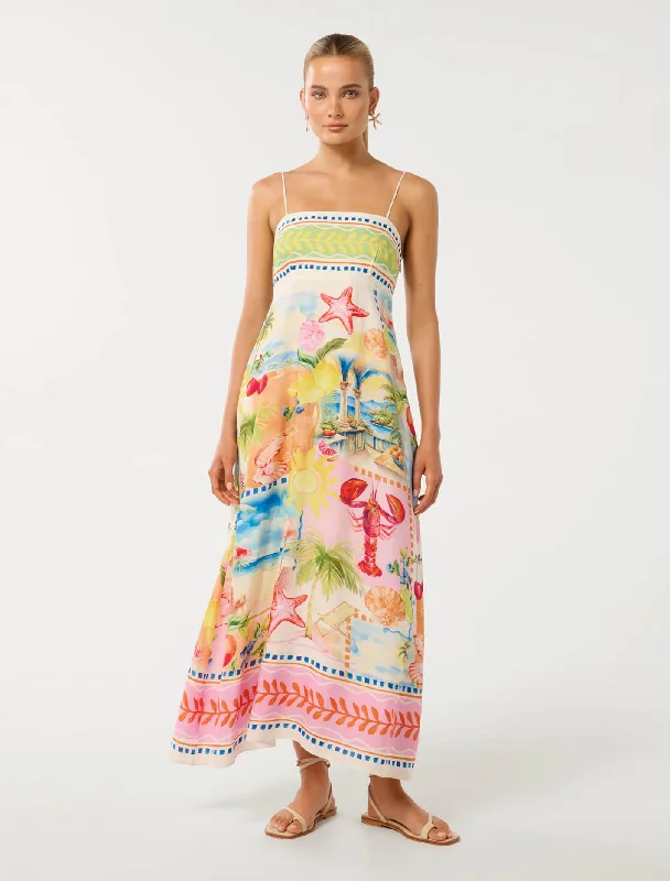 Printed Abstract Women Dress for a Modern and Artistic AppealAmari Midi Dress