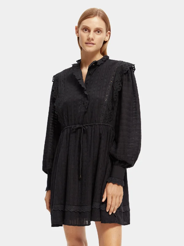 Long - Sleeve Women Dress in Velvet for a Luxurious Winter LookBroderie anglaise mini organic cotton dress