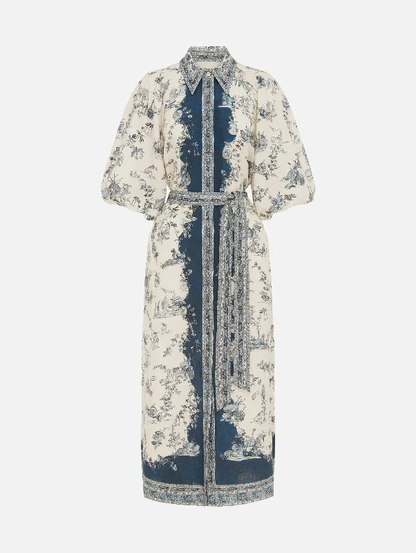 Sleeveless Women Dress in Bright Colors for Summer PartiesCasa Linen Shirt Dress in Cream
