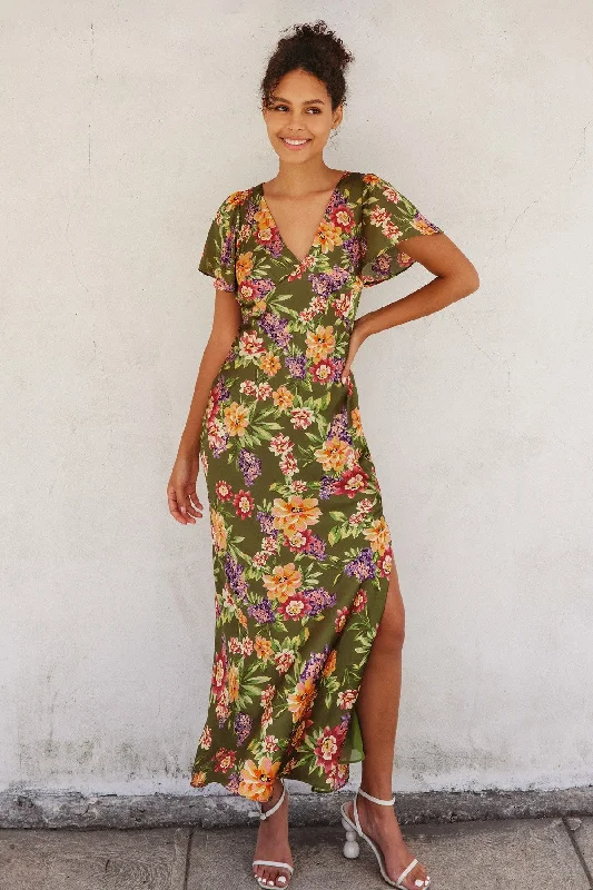 Shift Women Dress with a Simple and Classic Design for Everyday WearGarden Party - Floral Print Maxi Dress