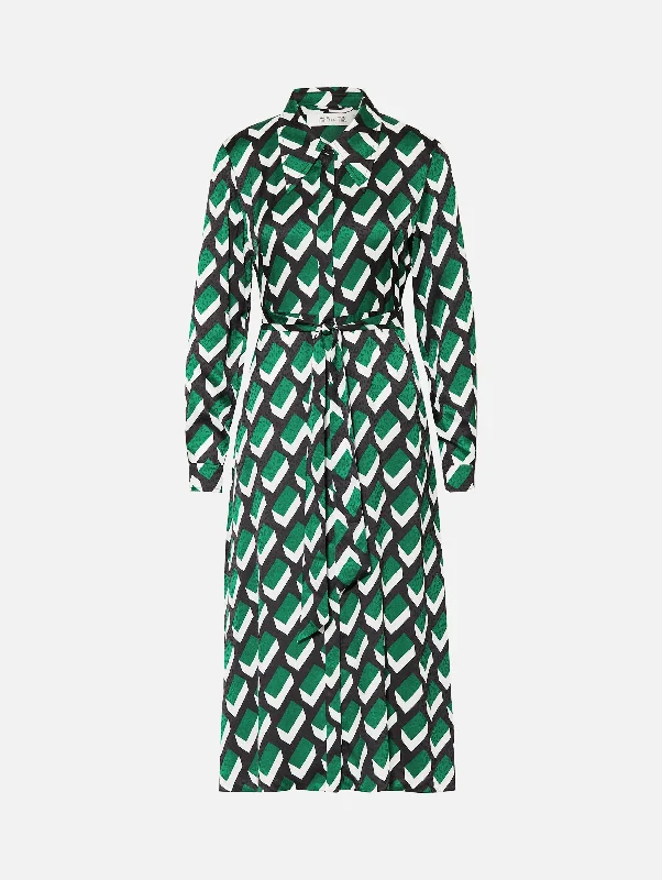 Sheath Women Dress with a Tailored Fit for a Professional LookGizelle Dress in Blocks Green