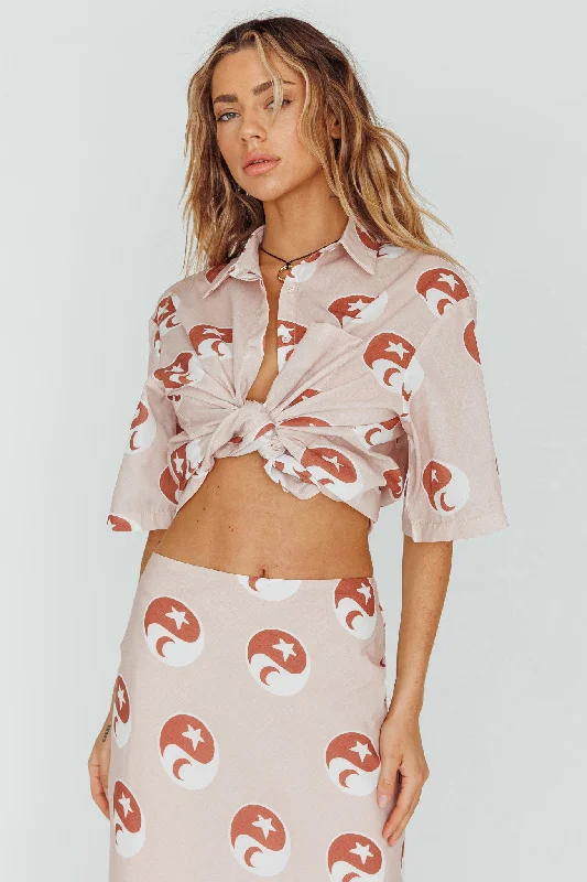 Ruffled Women Dress with Multiple Layers for a Playful and Girly StyleJust A Hunch Button Shirt Yin Yang Rose