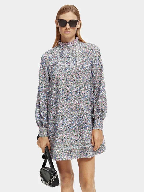 Wrap - Style Women Dress with Adjustable Fit for All Body TypesLong sleeved ruffled mini dress