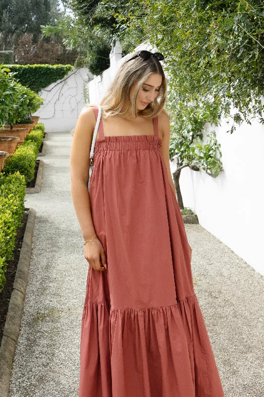 Empire Waist Women Dress to Accentuate the Bust and Conceal the WaistLouella Terracotta Louella Strappy Maxi Dress