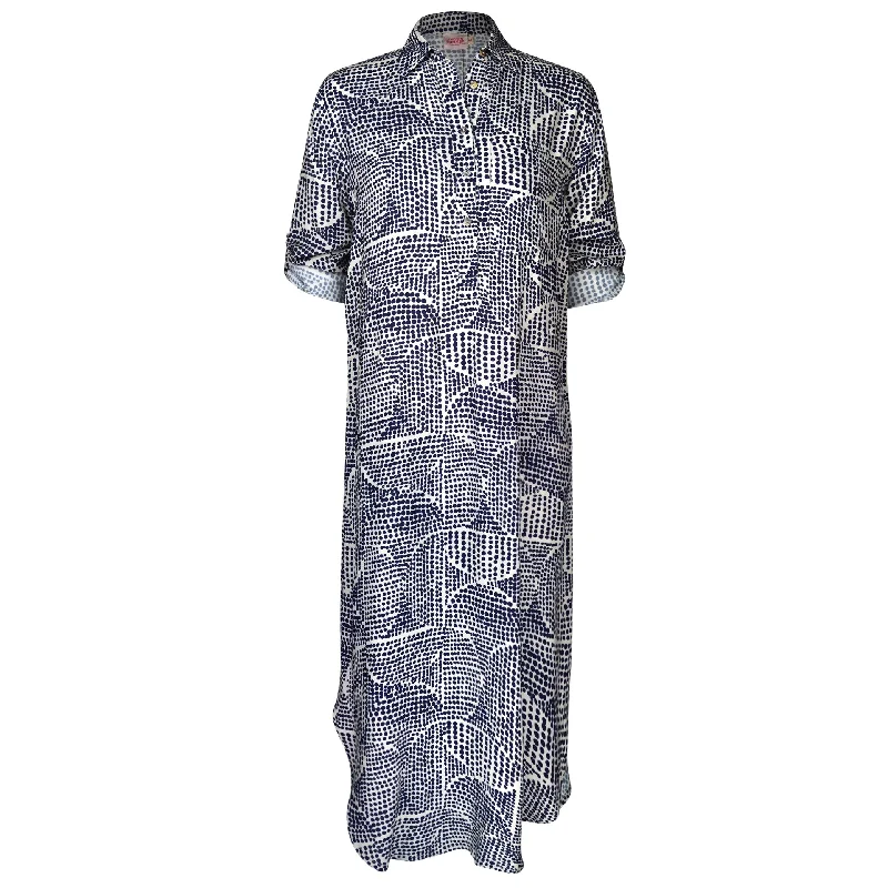 Shift Women Dress with a Simple and Classic Design for Everyday WearMelissa Navy Abstr Circle Maxi S/Dress